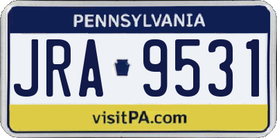 PA license plate JRA9531