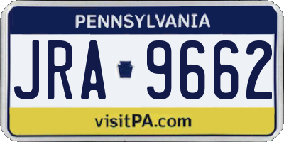PA license plate JRA9662