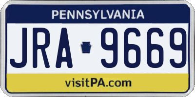 PA license plate JRA9669