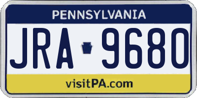 PA license plate JRA9680