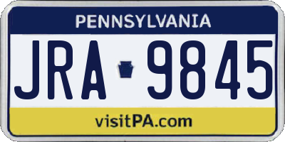PA license plate JRA9845
