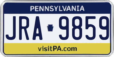 PA license plate JRA9859