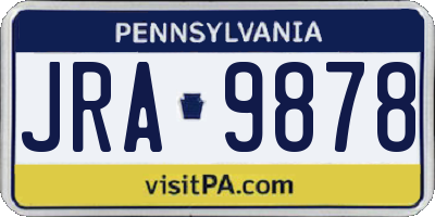 PA license plate JRA9878