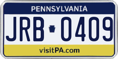 PA license plate JRB0409