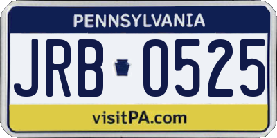 PA license plate JRB0525