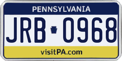 PA license plate JRB0968