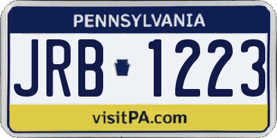 PA license plate JRB1223