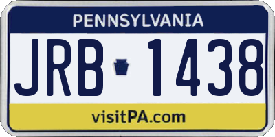 PA license plate JRB1438