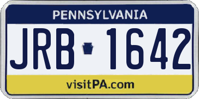 PA license plate JRB1642