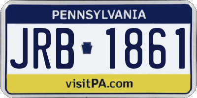 PA license plate JRB1861