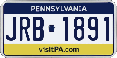 PA license plate JRB1891