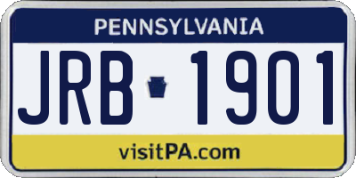 PA license plate JRB1901