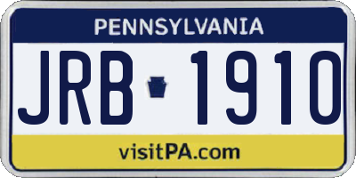PA license plate JRB1910