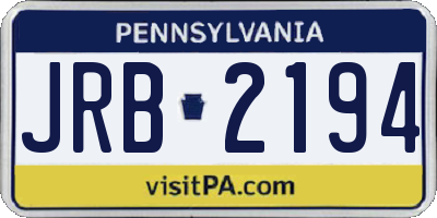 PA license plate JRB2194