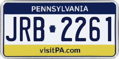 PA license plate JRB2261