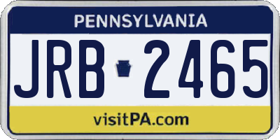 PA license plate JRB2465