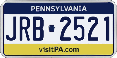 PA license plate JRB2521