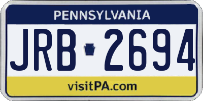 PA license plate JRB2694