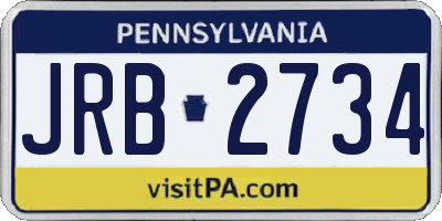 PA license plate JRB2734