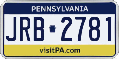 PA license plate JRB2781