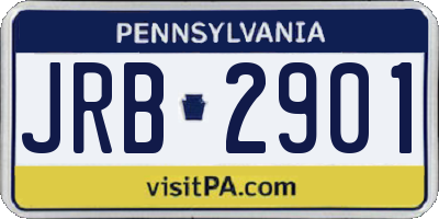 PA license plate JRB2901