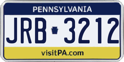 PA license plate JRB3212