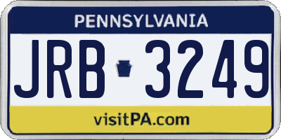PA license plate JRB3249