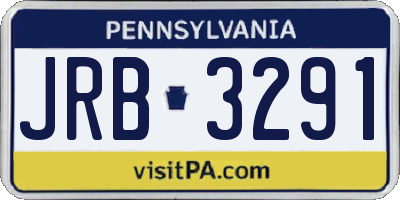 PA license plate JRB3291