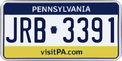 PA license plate JRB3391