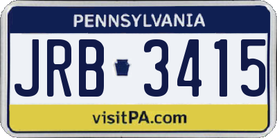 PA license plate JRB3415