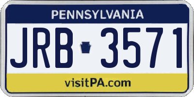 PA license plate JRB3571