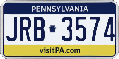 PA license plate JRB3574