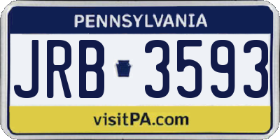 PA license plate JRB3593