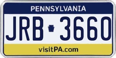 PA license plate JRB3660