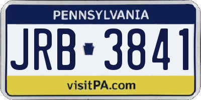 PA license plate JRB3841