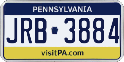 PA license plate JRB3884