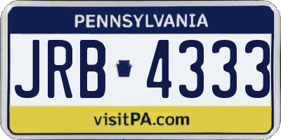 PA license plate JRB4333