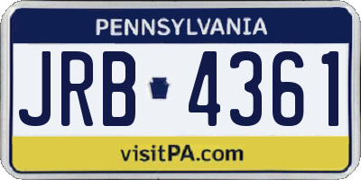 PA license plate JRB4361