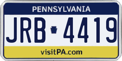 PA license plate JRB4419