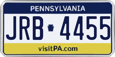 PA license plate JRB4455