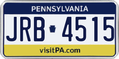 PA license plate JRB4515