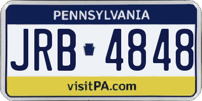PA license plate JRB4848