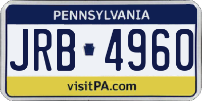 PA license plate JRB4960