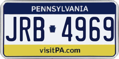 PA license plate JRB4969
