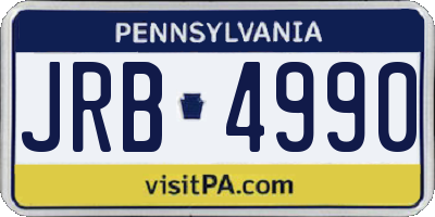 PA license plate JRB4990