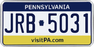 PA license plate JRB5031
