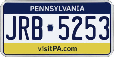 PA license plate JRB5253