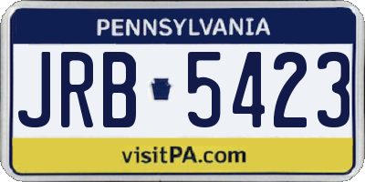 PA license plate JRB5423