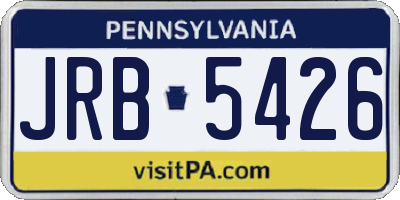 PA license plate JRB5426