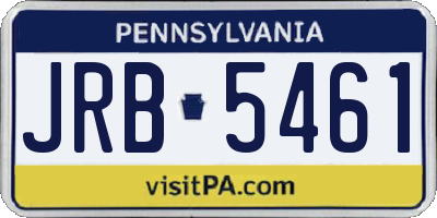 PA license plate JRB5461